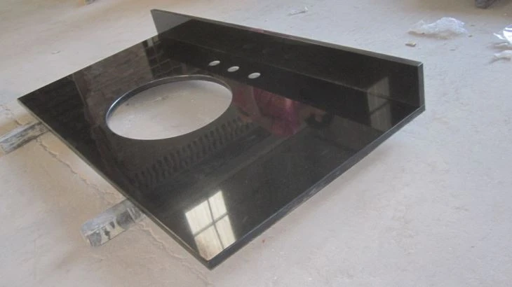Absolute Black Granite Undermount Single Sink Bathroom Vanity Tops