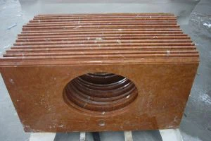 スペインの Rojo アリカンテ大理石のバスルームの洗面化粧台トップス